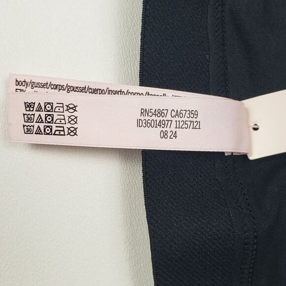 Victoria's Secret Shine Patch Thong Panty Women's Large Black Rhinestone VS Logo - Picture 9 of 16